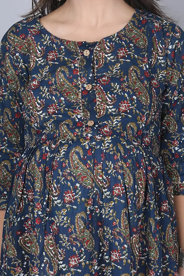 Multi_Blue_Cotton_Maternity_And_Feeding_Kurti