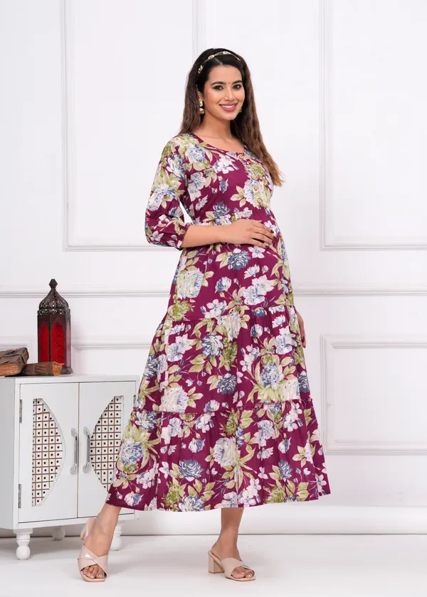Multi_Floral_Cotton_Maternity_And_Feeding_Kurti