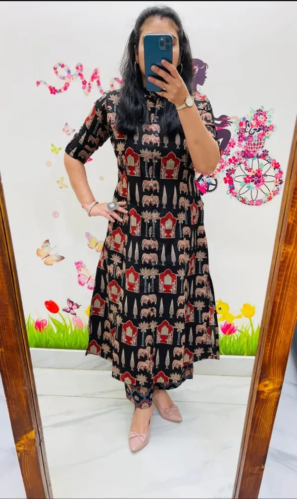 Multicolor_Cotton_Premium_Jaipuri_Print_Kurta_And_Pant_Co-Ord_Set_For_Women