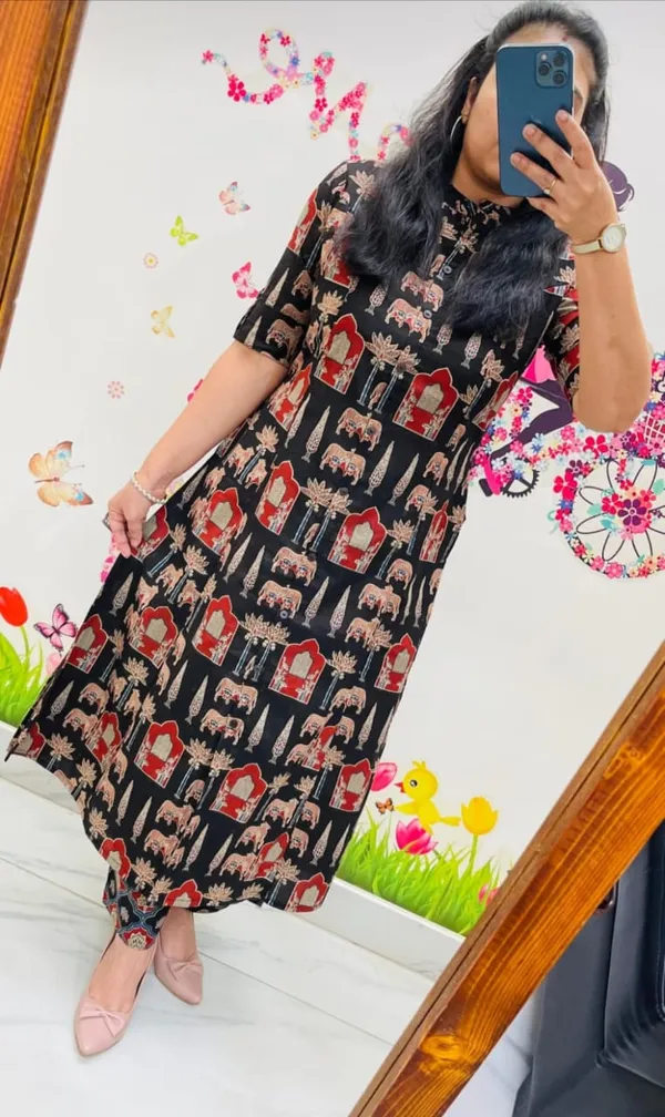 Multicolor_Cotton_Premium_Jaipuri_Print_Kurta_And_Pant_Co-Ord_Set_For_Women