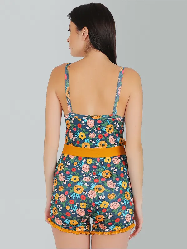 Mustard_Lycra_Leaf_Print_Frill_Edges_Legsuit_Padded_One_Piece_Swimsuits_For_Women_&_Girls