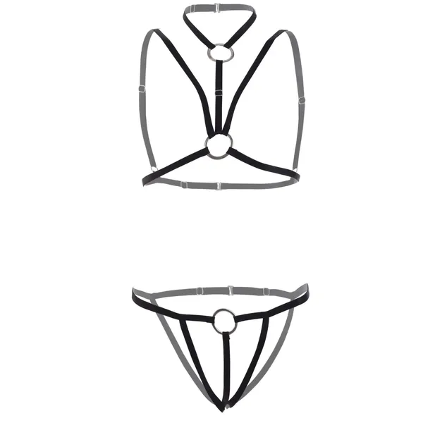 Black_Bondage_Harness_Lingerie_Set_For_Women