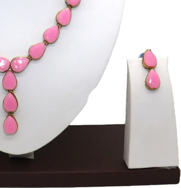 Light_Pink_Metal_Copper_Pink_Jewellery_Set_For_Women