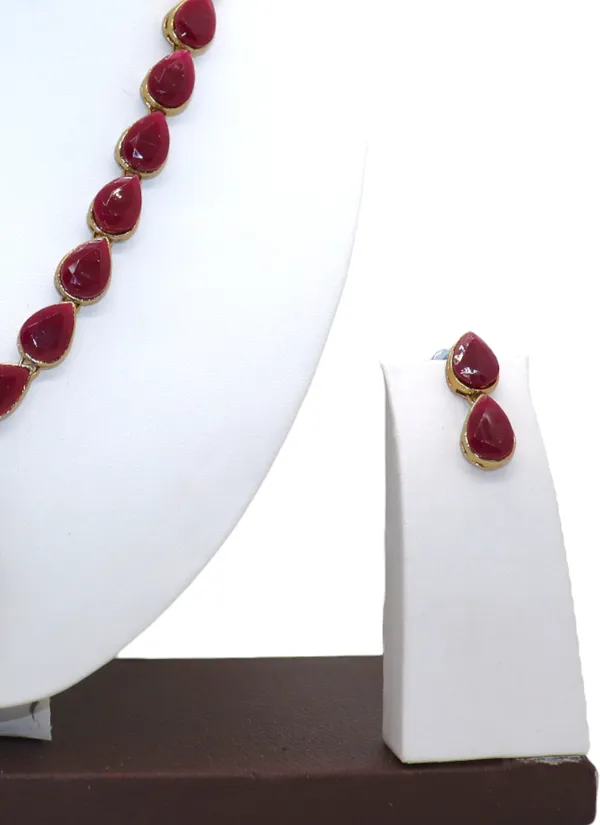 Maroon_Metal_Copper_Jewellery_Set_For_Women_|_Necklace_And_Earings