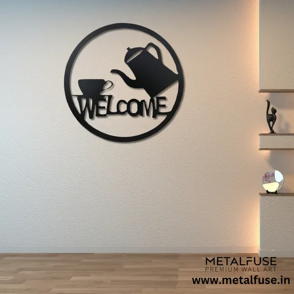Black_Welcome_Tea_&_Cup_-_Wood_Wall_Art