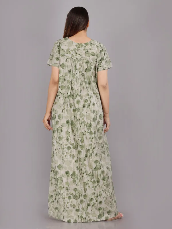 Green_Pure_Cotton_Night_Gown_For_Women