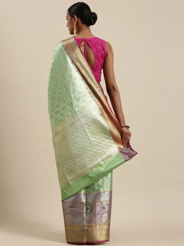Sea_Green_Kanchi_Silk_Banarasi_Sarees_For_Women