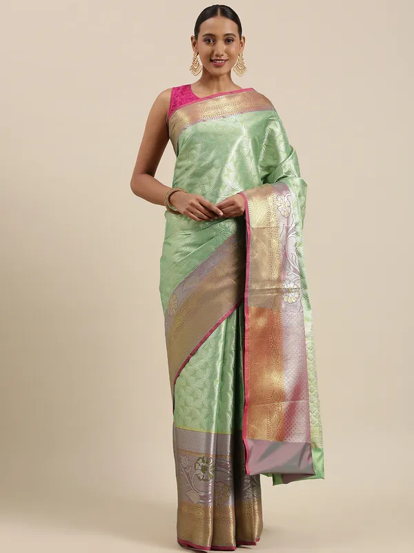 Sea_Green_Kanchi_Silk_Banarasi_Sarees_For_Women