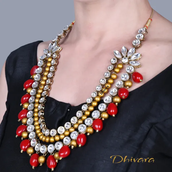 Three_Layer_Antique_Red_Alloy_Copper_Red_Jewellery_Set_For_Women