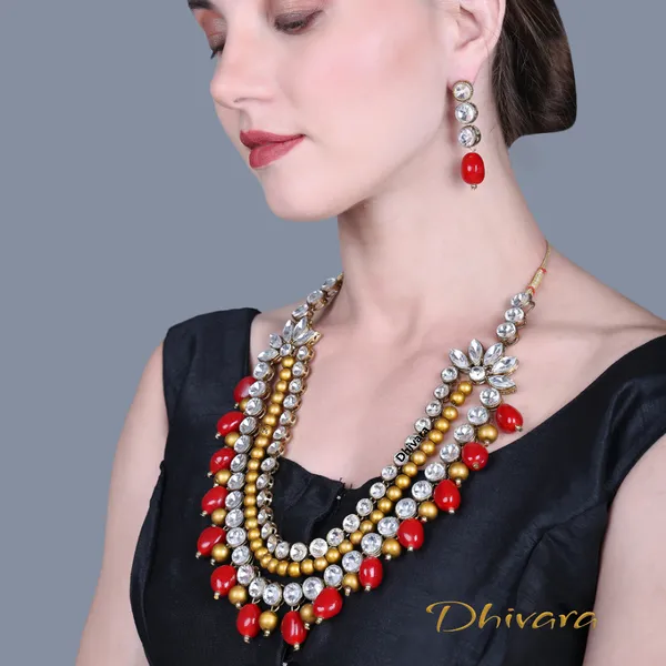 Three_Layer_Antique_Red_Alloy_Copper_Red_Jewellery_Set_For_Women