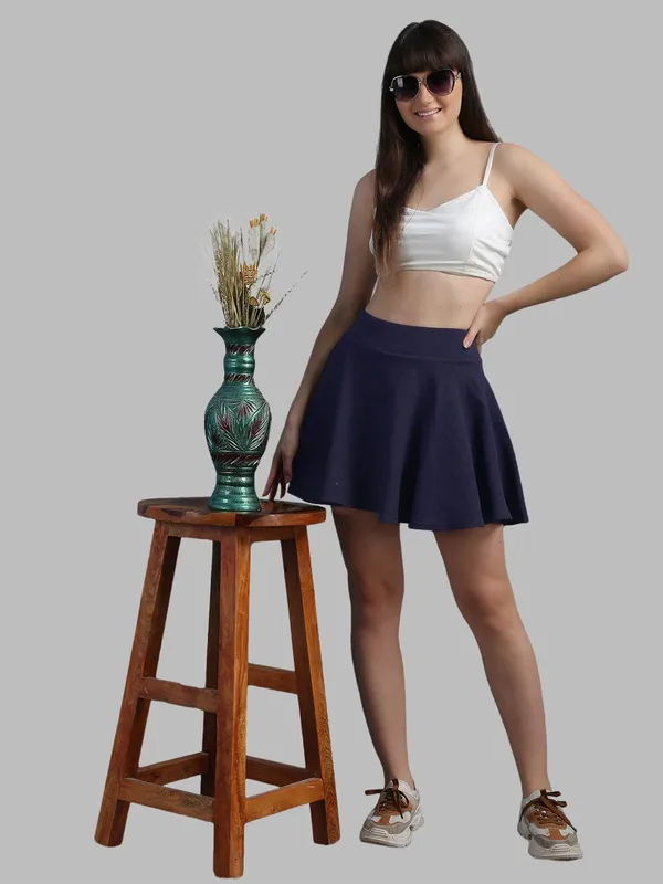 Casual_Stretchable_Flared_Skater_Short_Mini_Skirt_For_Women