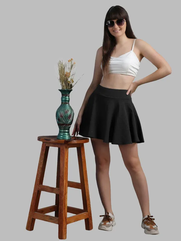 Casual_Stretchable_Flared_Skater_Short_Mini_Skirt_For_Women