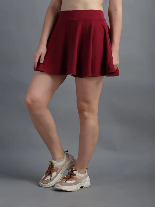 Casual_Stretchable_Flared_Skater_Short_Mini_Skirt_For_Women