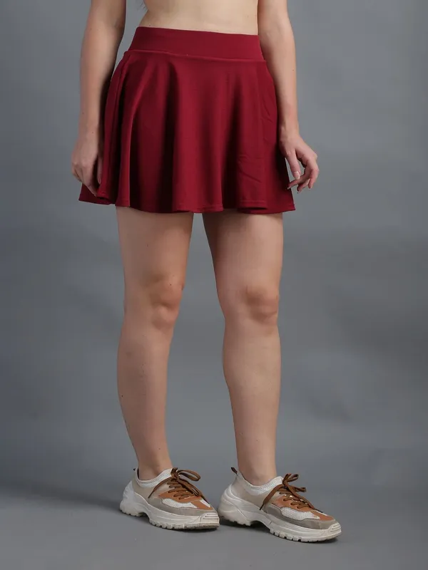 Casual_Stretchable_Flared_Skater_Short_Mini_Skirt_For_Women