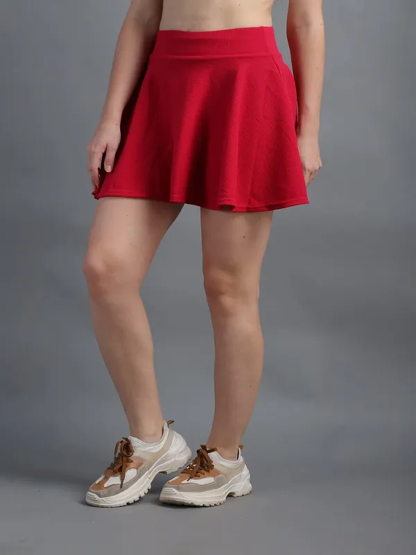 Casual_Stretchable_Flared_Skater_Short_Mini_Skirt_For_Women