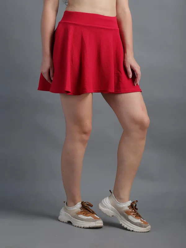 Casual_Stretchable_Flared_Skater_Short_Mini_Skirt_For_Women