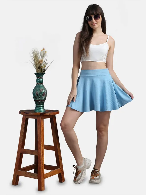 Casual_Stretchable_Flared_Skater_Short_Mini_Skirt_For_Women