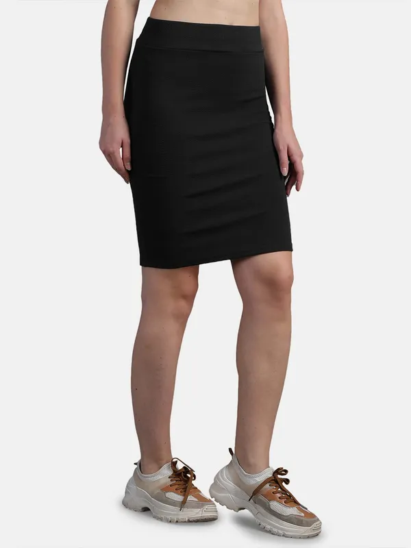 Casual_High_Waist_Straight_Knee_Length_Pencil_Skirt_For_Women