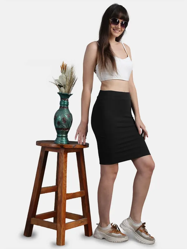 Casual_High_Waist_Straight_Knee_Length_Pencil_Skirt_For_Women
