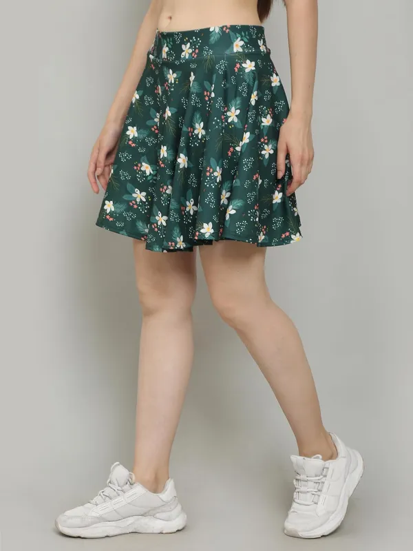Floral_Printed_Short_Skater_Mini_Skirt_with_Attached_Inner_Short_Skorts_For_Women