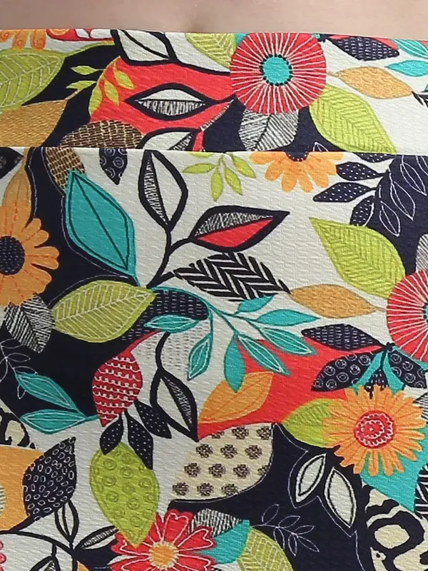 Leaf_Printed_Casual_Knee_Length_Straight_Pencil_Skirt_For_Women
