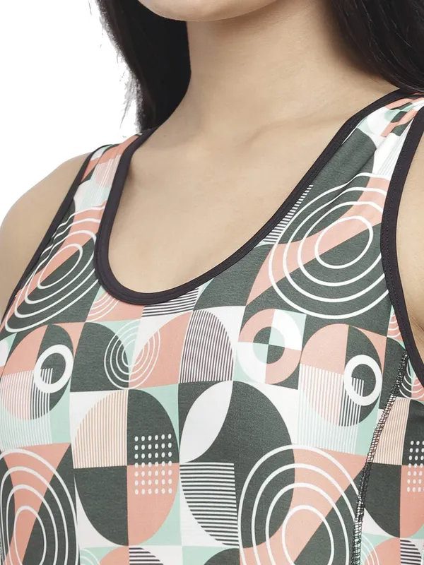 Green_Romper_Style_Printed_Padded_One_Piece_Legsuit_Boyleg_Swimwear_For_Women_&_Girls