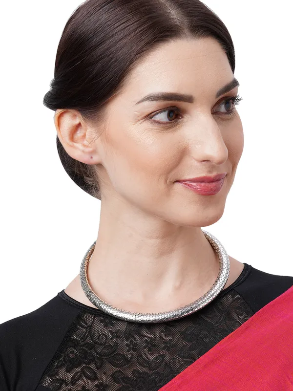 German_Silver_Quilted_Pattern_Hasuri_Necklace