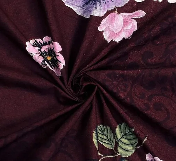MAROON_FLOWER_Premium_Fitted_Floral_Bedsheet(72X78X_Up_to_10_Inches)_&_360_Degree_Elasticated