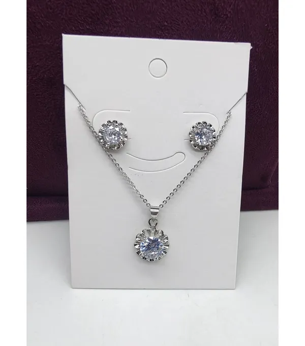 Silver_Trendy_Western_Necklace_And_Earring_Set_For_Women