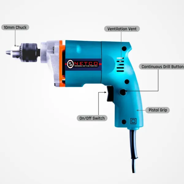10_Mm_Drill_Machine_Netco_Heavy_Duty_450_Watt_Impact_Driver_(10_Mm_Chuck_Size,_450_W)