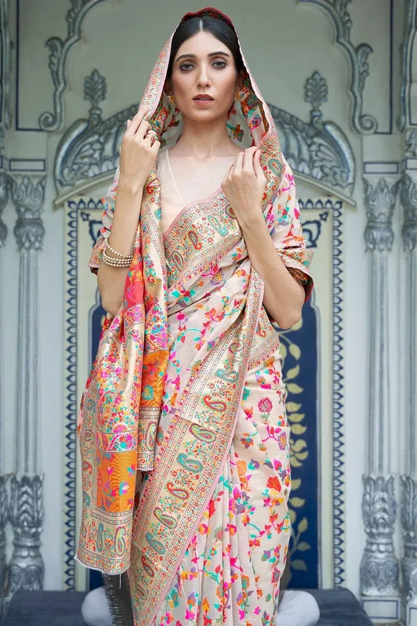New_Kashmiri_Weaving_Pure_Zari_Saree_-_with_Saree_Cover