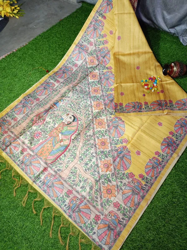 Yellow_Printed_Kalamkari_Cotton_Silk_Saree