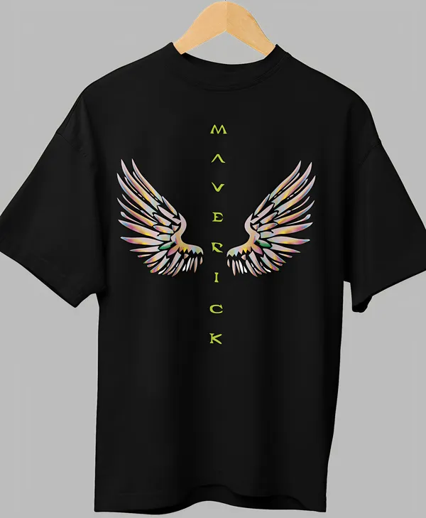 TOFFTEES_Premium_Black_Oversized_Maverick_Half_Sleeves_T-shirt_|_French_Terry_Fabric__(220_GSM)