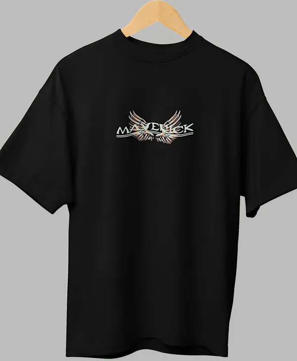 TOFFTEES_Premium_Black_Oversized_Maverick_Half_Sleeves_T-shirt_|_French_Terry_Fabric__(220_GSM)