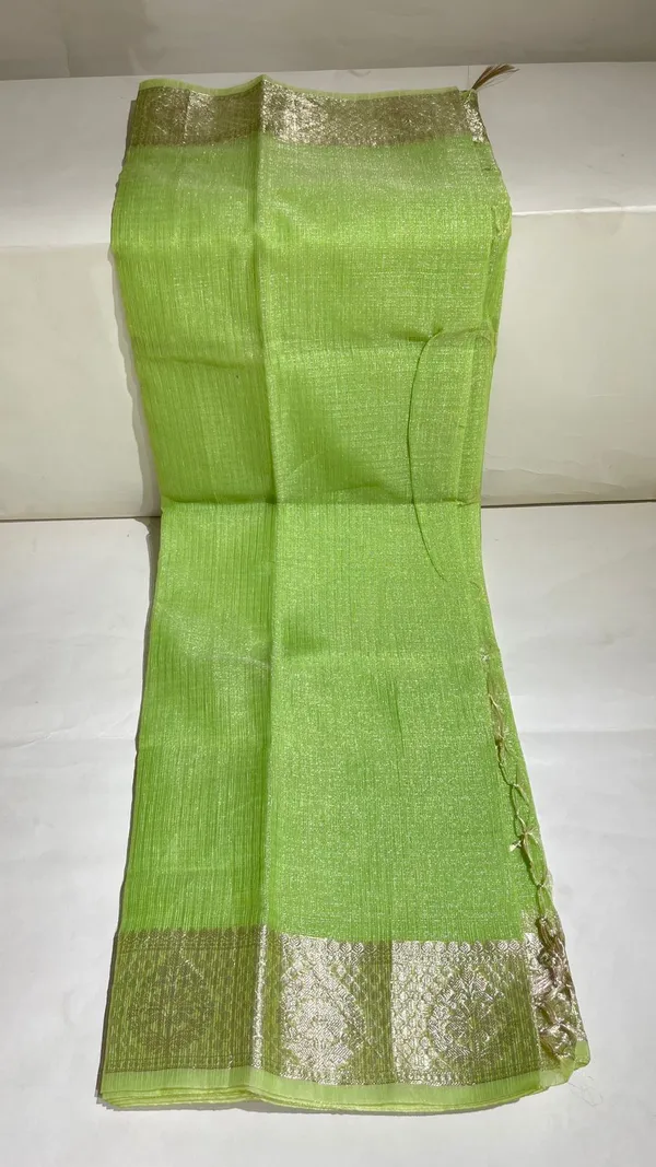 Humairah_Presents_Pista_Green_Supernet_Banarasi_Tissue_Silver_Zari_Stripe_and_Silver_Floral_Zari_Border_with_Stripe_Pista_Green_Blouse_Banarasi_Saree