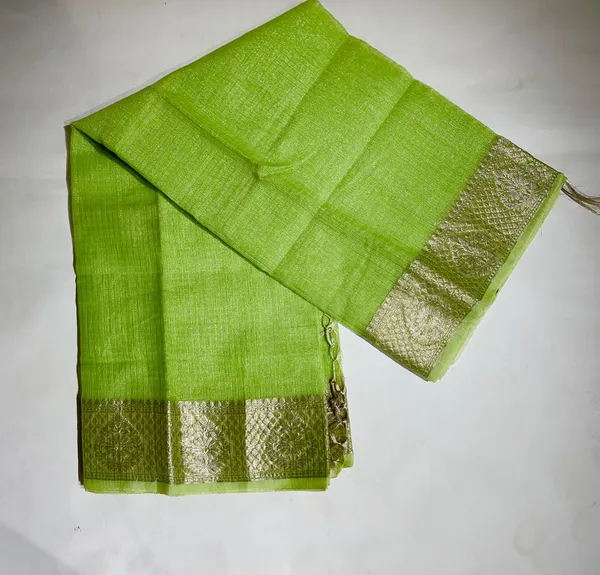 Humairah_Presents_Pista_Green_Supernet_Banarasi_Tissue_Silver_Zari_Stripe_and_Silver_Floral_Zari_Border_with_Stripe_Pista_Green_Blouse_Banarasi_Saree