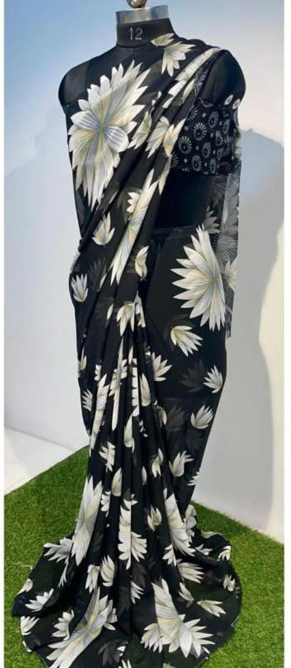 Printed_Bollywood_Georgette_Saree_(Black)