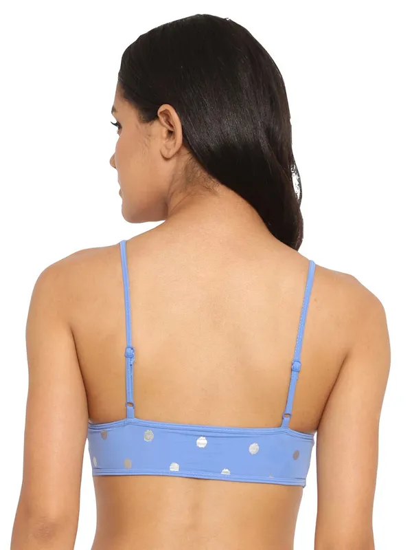 Polka_Dot_Foil_Print_Crop_Top_Bralette_Bra_For_Women