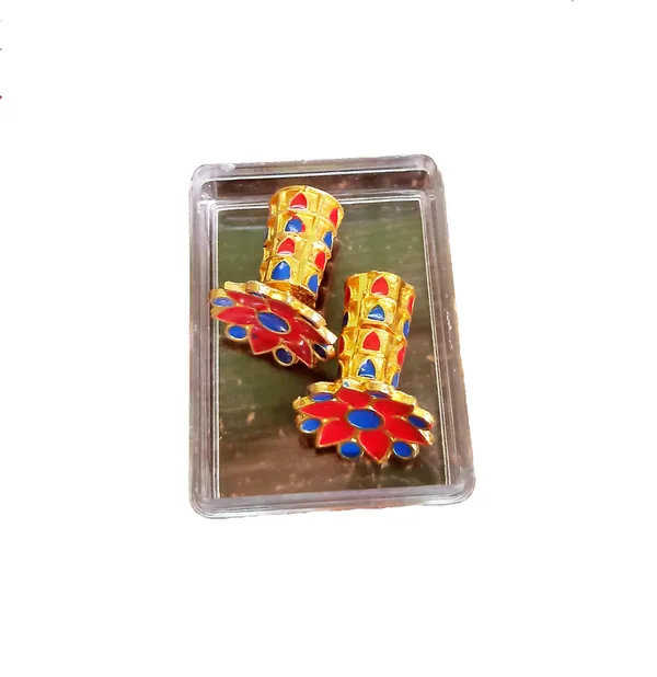 Assamese_Traditional_Copper_Gold_Plated_Red_Blue_Colour_Thuria_Stud_Earring_For_Girls_&_Women