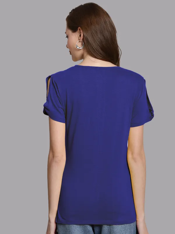 Pack_of_2_Blue_&_Purple_Cotton_Round_Neck_T-Shirt_For_Women