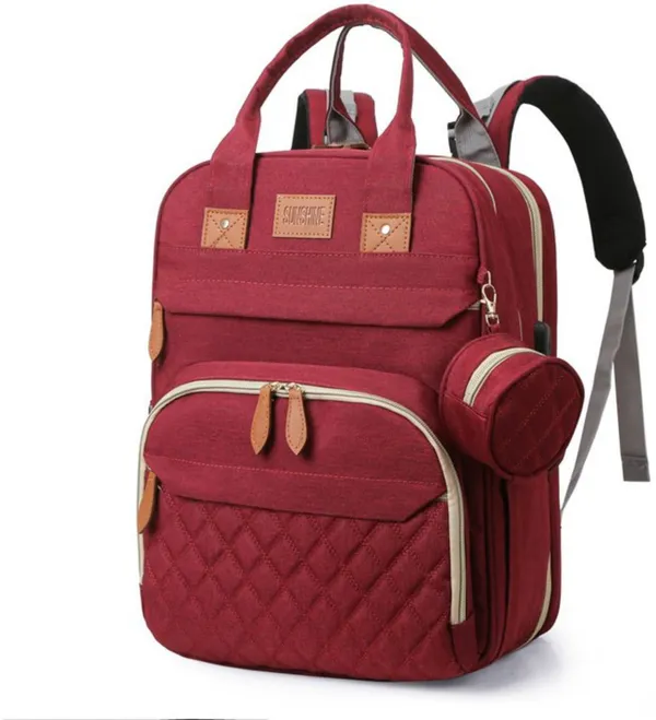 Diaper_Bag_Backpack,All-In-One_Baby_Bags_For_Kids,Mosquito_Net(40X30X6Cm)-Maroon_Diaper_Bag_(Maroon)