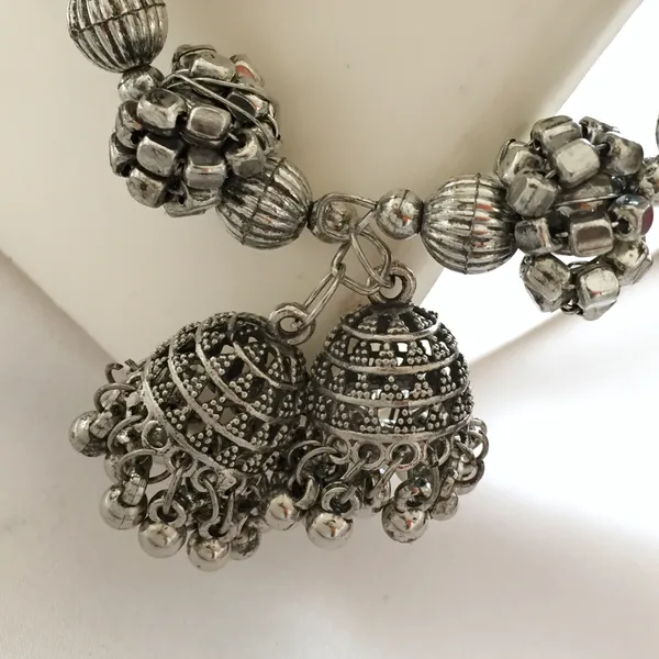Oxidised_Bracelet_with_Jhumka_Hanging_-_Designer_Jewellery