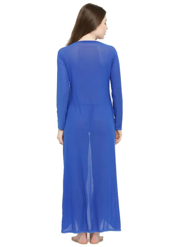 Sheer_Front_Slit_Maxi_Nightgown_Nightwear_For_Women
