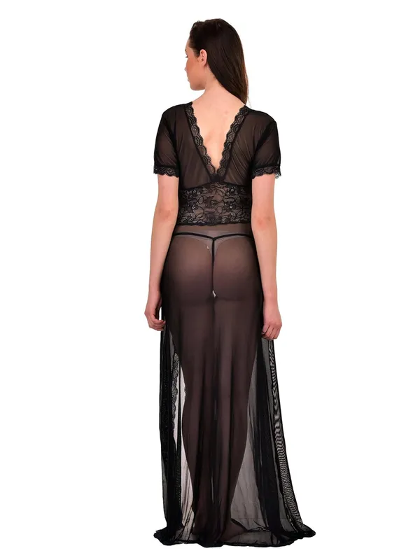 V-Neck_Splicing_Lace_Bridal_Maxi_Gown_Nighty_Night_Dress_Nightwear_For_Women