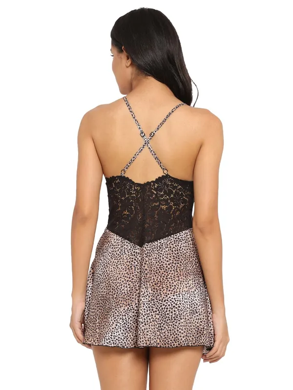 Leopard_Print_Short_Nighty_Nightwear_Bridal_Babydoll_Dress_For_Women