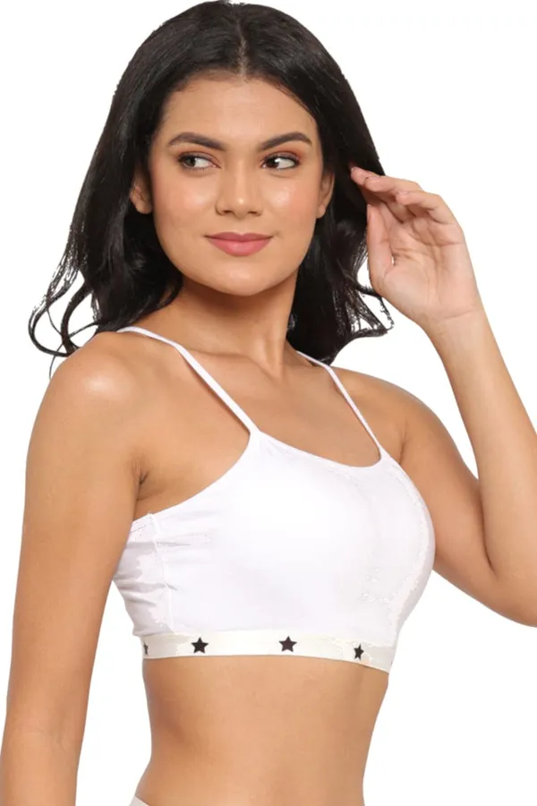 White_Star_Print_Edge_Regular_Tshirt_Bra_For_Women