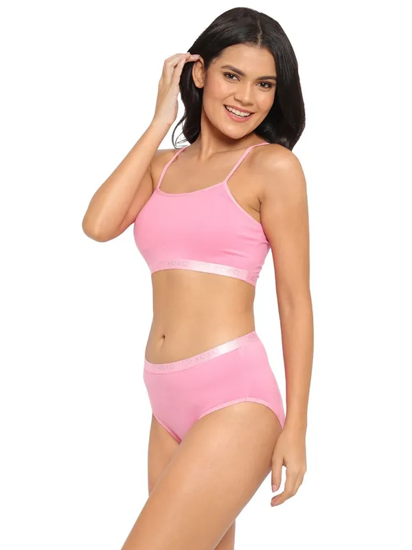 Pink_Cotton_Star_Print_Bra_Panty_Set_For_Women
