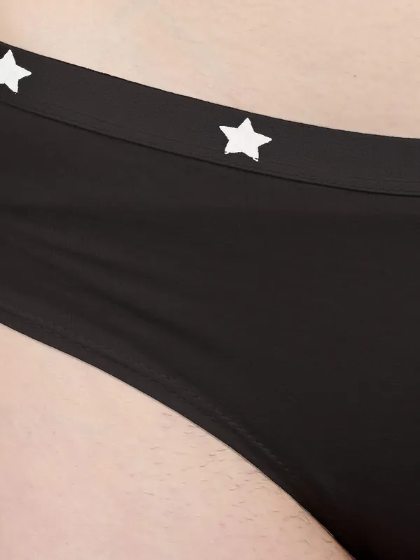 Black_Cotton_Star_Print_Hipster_Brief_Panty_For_Women