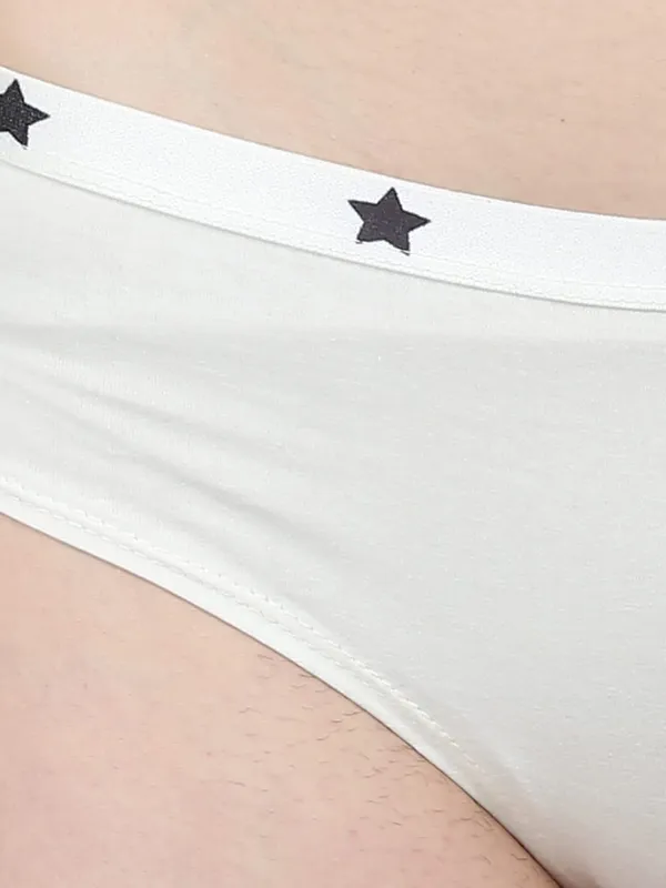 White_Cotton_Star_Print_Hipster_Brief_Panty_For_Women