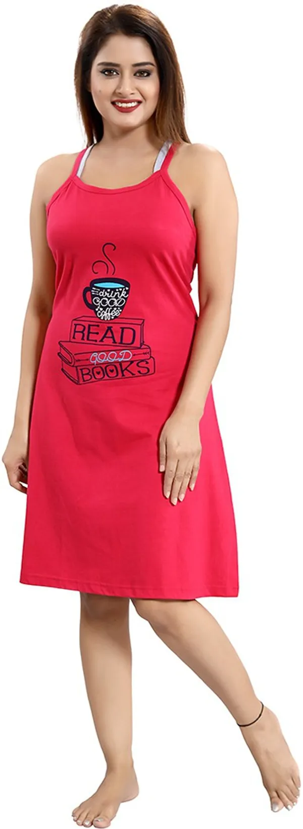 Pink_Cotton_Blend_Printed_Knee_Length_Nighty_For_Women